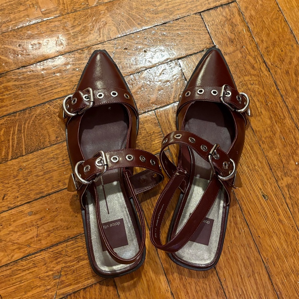 Dolce Vita Burgundy Slingback Flats - 7.5